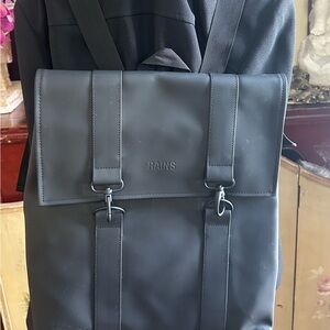 Rains Black Backpack